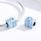 925 Sterling Silver Blue Beads For Bracelet - Rear View