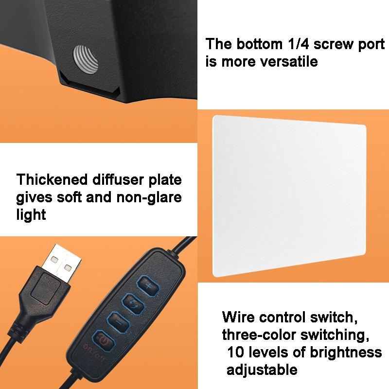 42cm Bracket Live Fill Light with 10 Three-colour Temperature for Photography