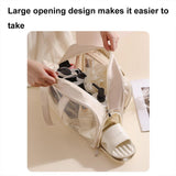 Beige Waterproof Beach Bag For Toiletries Cosmetics L For Swimming Travel - Black No Shoe Warehouse - Top-Down View