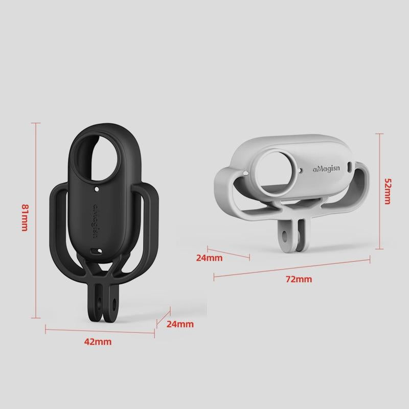 Amagisn Silicone Case for Insta360 Go 3 Camera - Horizontal - Horizontal Black