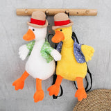 Adorable Cartoon Plush Shoulder Bag Duck White Green - Puppy White Blue