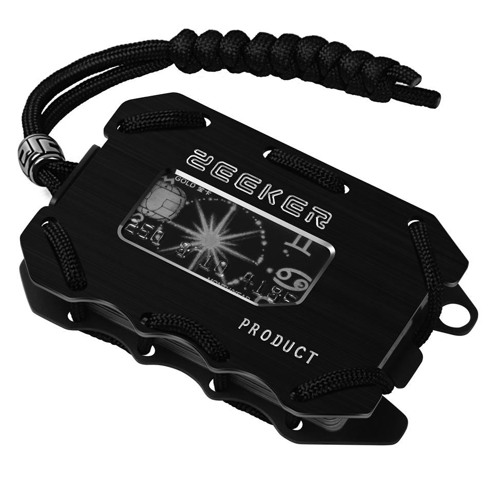 Rfid Metal Card Holder With Bottle Opener Blue
