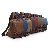 Khaki Canvas Chest Bag For Outdoor Travel Messenger Style - Side View