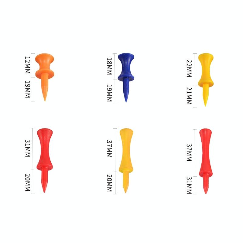 60-Piece Plastic Golf Ball Tees With Ribbon Needle - 43Mm Size