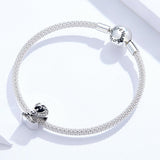 925 Sterling Silver Relief Number Series 0 9 Beads For Diy Bracelets And Necklaces Style - 2 - 45-Degree Angle