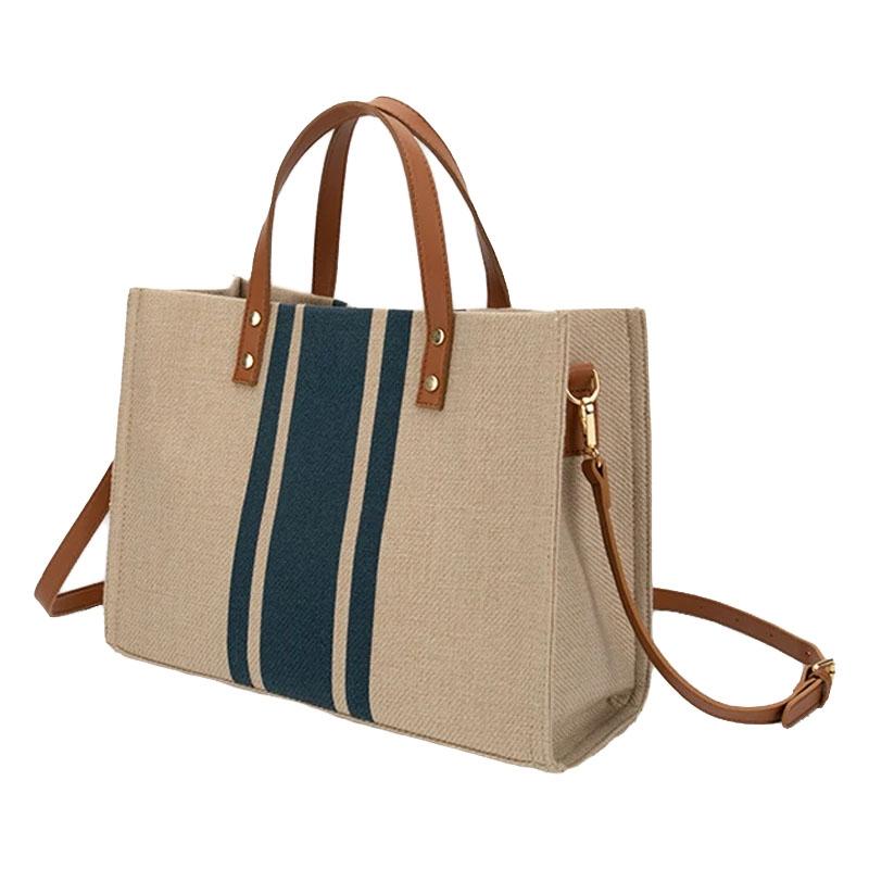 Large Canvas Crossbody Bag For Women Black - Zipper Model Navy