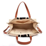 Large Canvas Crossbody Bag For Women Black - Zipper Model Navy - Side View