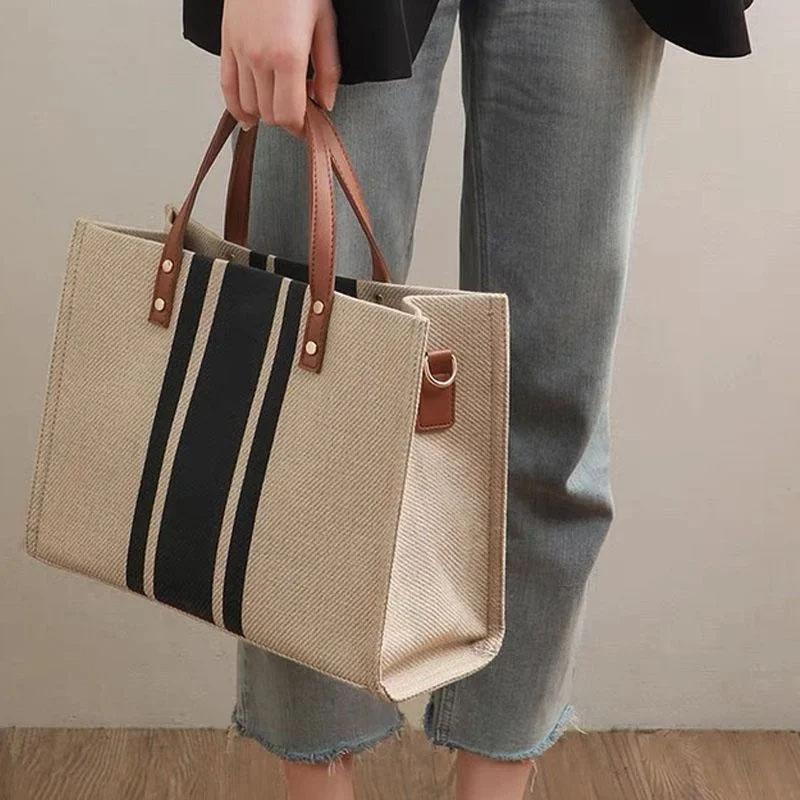 Large Canvas Crossbody Bag For Women Black - Zipper Model Navy