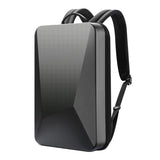 Waterproof Expandable Backpack with Usb Charging - Black Regular - Front View