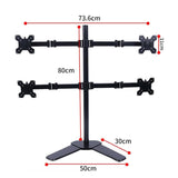 Multi-screen Desktop Monitor Stand Base - Lifts and Organizes - Top-Down View