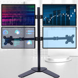 Multi-screen Desktop Monitor Stand Base - Lifts and Organizes - Low Angle