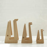 Bamboo Wood Desktop Storage Rack for Computers and Tablets - Side View