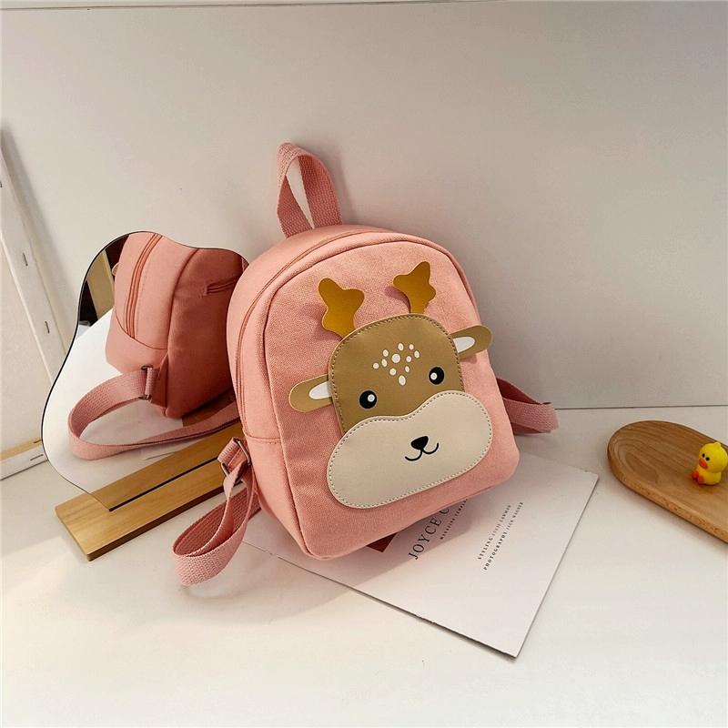 Adorable Bear Schoolbag for Kids - Cartoon Design - Deer Pink