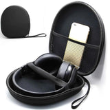 Round Zippered Headphone Storage Bag - Portable and Compact - 45-Degree Angle
