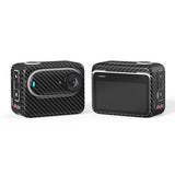Carbon Fiber Style Body Sticker for Insta360 Go 3 Action Camera - Carbon Fiber - Low Angle