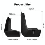 For Honda Fit Jazz Sport 2018-2020 4Pcs / Set Car Auto Soft Plastic Splash Flaps Fender Guard - Top-Down View