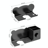 Wall Mounted Holder For Dyson Hair Dryer Bathroom Storage Rack Simple Black - Simple Gray - Side View