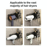 Wall Mounted Holder For Dyson Hair Dryer Bathroom Storage Rack Simple Black - Simple Gray - Low Angle