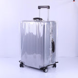 Waterproof Pvc Trolley Suitcase Cover - 24 Inch Rimless Transparent Dustproof - Side View