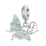 925 Sterling Silver Natural Butterfly Pendant For Diy Bracelet Style - Butterfly - Front View