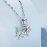 925 Sterling Silver Natural Butterfly Pendant For Diy Bracelet Style - Butterfly - 45-Degree Angle