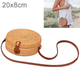 Handmade Rattan Bag With Buckle Bowknot Design Perfect For Autumn And Beach Days 20X20X8Cm - Side View