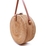 Handmade Rattan Bag With Buckle Bowknot Design Perfect For Autumn And Beach Days 20X20X8Cm - 45-Degree Angle