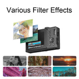 3.0 Hd Children's Digital Camera with 48mp & 3 Screen + Card Reader - Black - Close-Up Angle