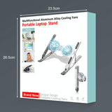 Foldable Laptop Cooling Stand with Ambient Light - Gray