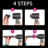 Long Barrel & Adapter Set for Dyson Hair Dryer - 1 Pair - 1Pc Long Barrel +1 Adapter Purple - Rear View