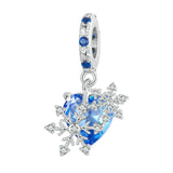925 Sterling Silver Diy Winter Snowflake Bracelet Bead Set - Front View