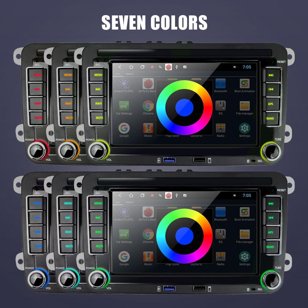 7 Inch Android Car Multimedia Player With Navigation Bluetooth Reversing Camera - 10.0 Os - 2 + 32G - Standard + 12Lights - Fits Volkswagen