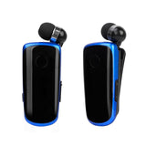 Wireless Bluetooth In-ear Earphone with Vibrating Alert and Hands-free Clip - Blue - Front View