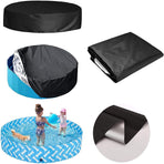 Round Foldable Pool Cover - Dustproof & Sunscreen - 162x30cm - Black / Silver
