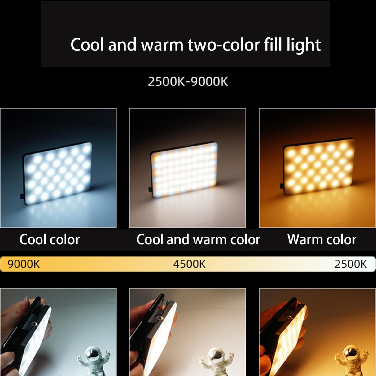 Portable 5w Fill Light for Mobile Live Broadcast - V11se Cool & Warm