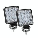 11.2W 10 - 30V Dc 6000K 3 Inch 16 Leds Square Offroad Truck Car Driving Light Work Light Spotlight Fog Light - Front View