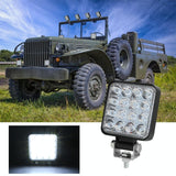 11.2W 10 - 30V Dc 6000K 3 Inch 16 Leds Square Offroad Truck Car Driving Light Work Light Spotlight Fog Light - Side View