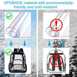 Waterproof Pvc Backpack for Students - Compact and Durable - Black - Rear View
