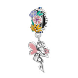 925 Sterling Silver Flower Elf Pendant For Bracelet Or Necklace - Front View