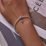 925 Sterling Silver Flower Elf Pendant For Bracelet Or Necklace - Low Angle