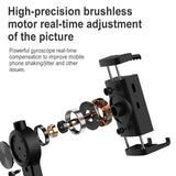 Foldable 3-in-1 Gimbal Stabilizer with Bluetooth Remote and Tripod for Smartphones - Rear View