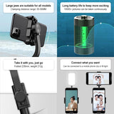 Foldable 3-in-1 Gimbal Stabilizer with Bluetooth Remote and Tripod for Smartphones - Close-Up Angle