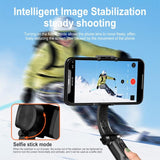 Foldable 3-in-1 Gimbal Stabilizer with Bluetooth Remote and Tripod for Smartphones - Low Angle