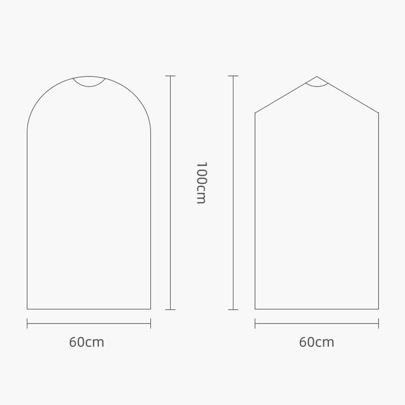 100 Disposable Transparent Dust Bags - 60x150cm - Pp Material