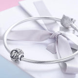 925 Sterling Silver 26 English Letter Beads For Diy Bracelets & Necklaces Style - M - Rear View