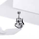 925 Sterling Silver Guitar Beads For Diy Bracelets & Necklaces - Side View