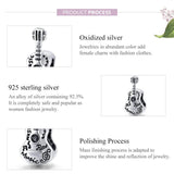 925 Sterling Silver Guitar Beads For Diy Bracelets & Necklaces - Rear View