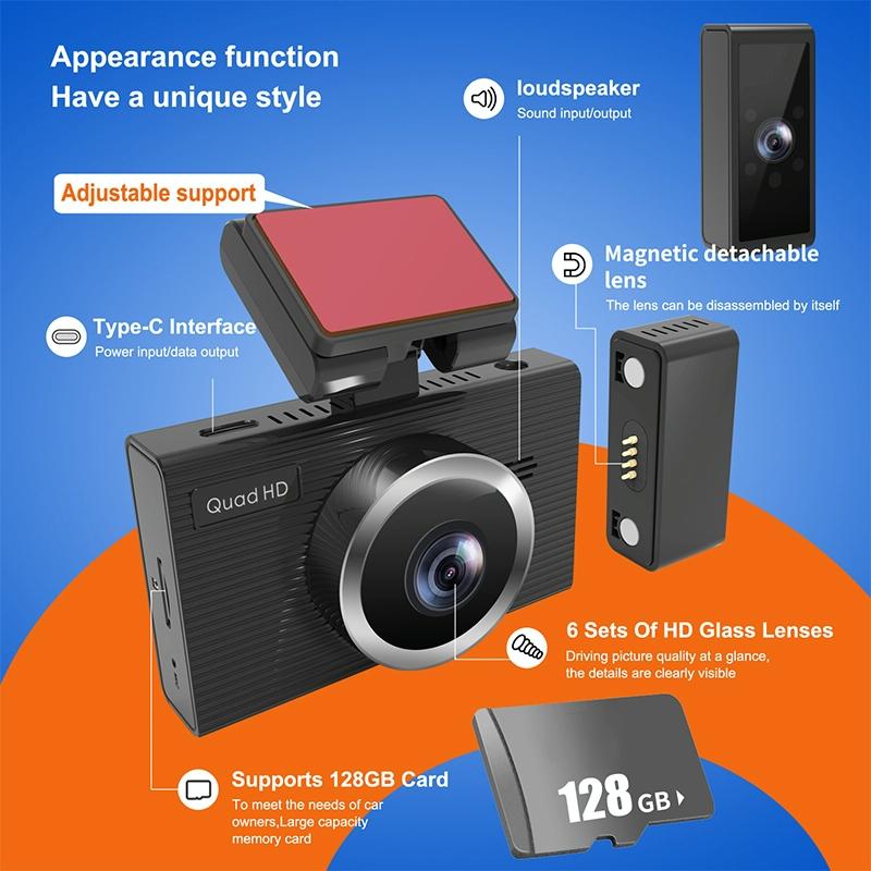 1080P Hd Triple Recording Car Recorder With Wifi & Mobile App