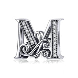 Diy Bracelet Beaded Accessories With Zircon Beads 26 Letters Style - M - Front View
