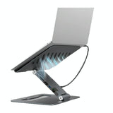 Adjustable Aluminum Laptop Stand with Type-c Docking Station - Front View